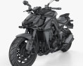 Kawasaki Z1000 2014 3d model wire render