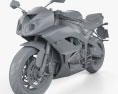 Kawasaki ZX-6R 2009 3D模型 clay render