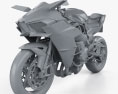 Kawasaki Ninja H2 R 2015 3d model clay render