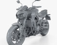 Kawasaki Z900 2017 3d model clay render