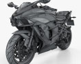 Kawasaki Ninja H2 SX 2018 3D 모델  wire render