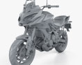 Kawasaki Versys 650 2018 3Dモデル clay render