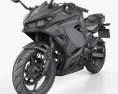 Kawasaki Ninja 400 2018 3D 모델  wire render