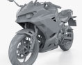 Kawasaki Ninja 400 2018 3D 모델  clay render