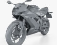 Kawasaki Ninja 125 2019 3d model clay render