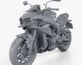Kawasaki Z H2 2021 3D-Modell clay render