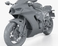 Kawasaki ZX-10R 2021 3D-Modell clay render