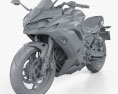 Kawasaki Ninja 650 2021 3d model clay render