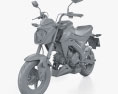 Kawasaki Z125 Pro 2024 Modello 3D clay render