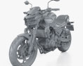 Kawasaki Z650 2024 3d model clay render