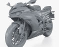 Kawasaki Ninja ZX6R 2024 3d model clay render