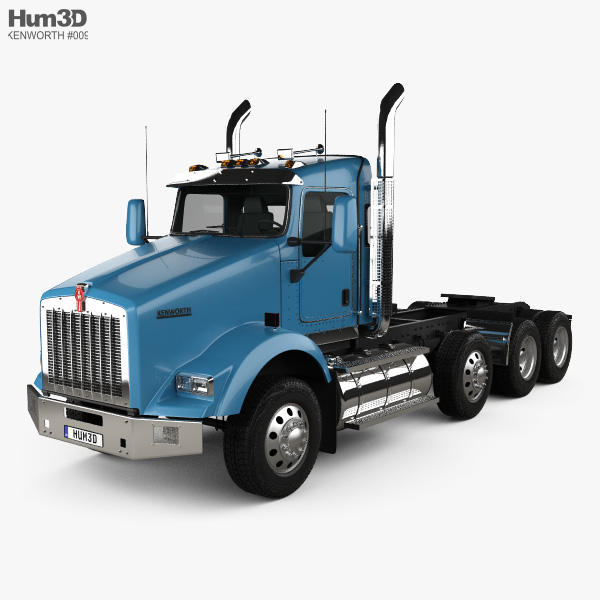 Kenworth T800 Chassis Truck 4-axle 2016 3D model