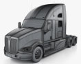 Kenworth T700 Camion Tracteur 3 essieux 2016 Modèle 3d wire render