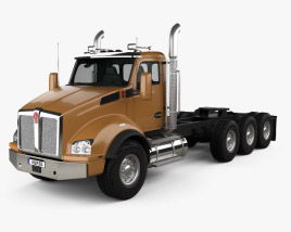 3D model of Kenworth T880 Chassis Truck 4-axle 2018