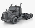 Kenworth T880 Camião Chassis 4-eixos 2018 Modelo 3d wire render
