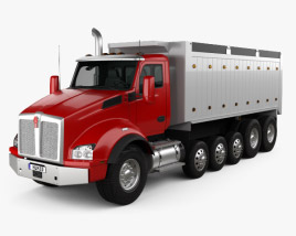 3D model of Kenworth T880 Dump Truck 6-axle 2018