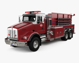 Kenworth T800 Fire Truck 3-axle 2016 3D model