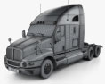 Kenworth T2000 Sleeper Cab Camião Tractor 2014 Modelo 3d wire render
