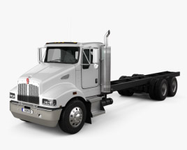 3D model of Kenworth T359 Day Cab Chassis Truck 3-axle 2014