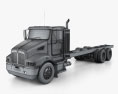 Kenworth T359 Day Cab Camião Chassis 3 eixos 2014 Modelo 3d wire render