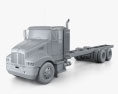 Kenworth T359 Day Cab Fahrgestell LKW 3-Achser 2014 3D-Modell clay render