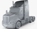 Kenworth T610 Cabina Dormitorio Camión Tractor 2024 Modelo 3D clay render
