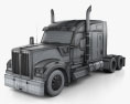 Kenworth W990 72-inch Sleeper Cab Camion Tracteur 2023 Modèle 3d wire render