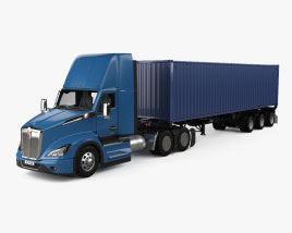 Kenworth T680 Day Cab with Trailer and Container 2024 3D model