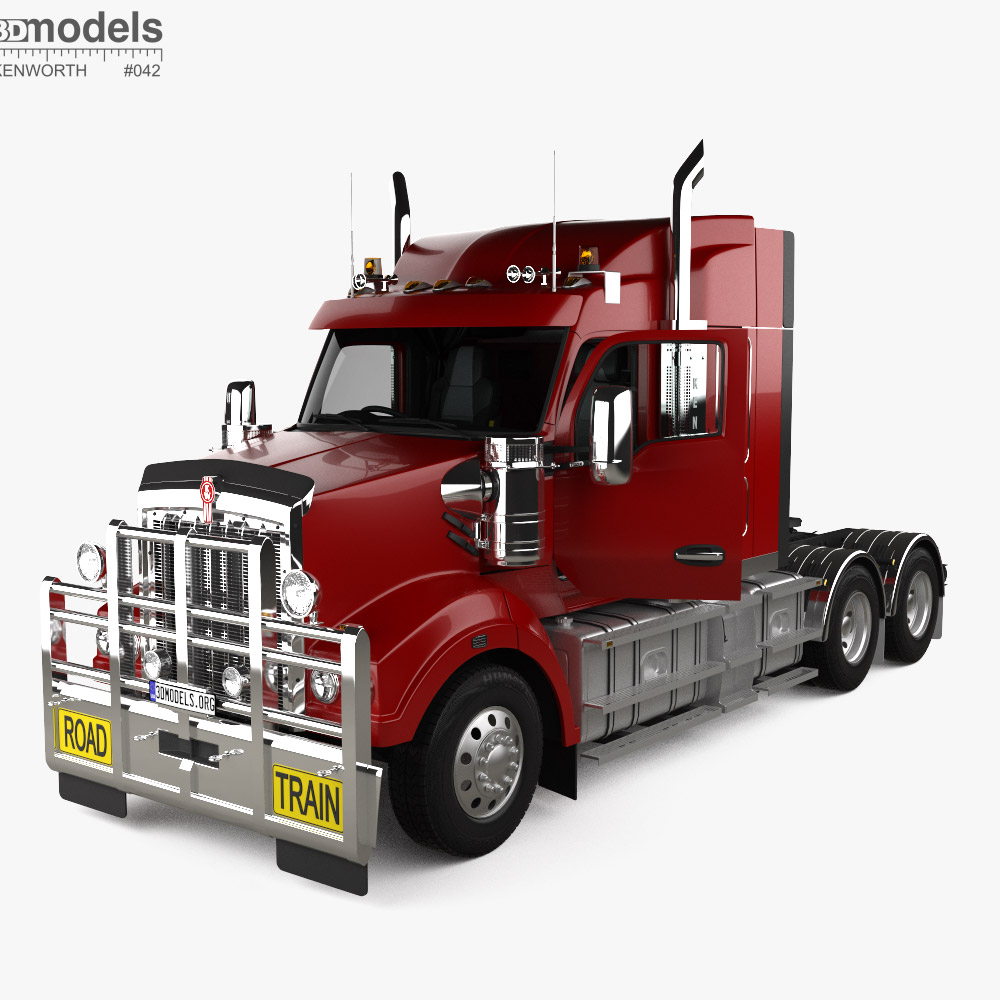 Kenworth T610 SAR Camión Tractor con interior 2017 Modelo 3D