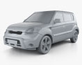 Kia Soul 2011 3D-Modell clay render