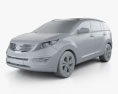 Kia Sportage 2013 3d model clay render