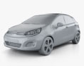 Kia Rio 5-door 2015 3d model clay render