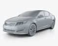 Kia Optima (K5) HQインテリアと 2013 3Dモデル clay render