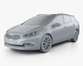 Kia Ceed SW 2016 3d model clay render