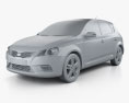 Kia Ceed hatchback 5-door with HQ interior 2012 3d model clay render