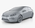 Kia Pro Ceed GT 2016 3D-Modell clay render