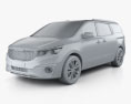 Kia Sedona SXL 2017 3d model clay render