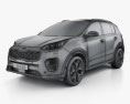Kia Sportage GT-Line 2019 3D-Modell wire render