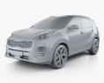 Kia Sportage GT-Line 2019 3D模型 clay render