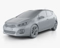 Kia Ceed GT Line hatchback  2018 Modelo 3D clay render