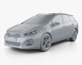 Kia Ceed SW GT Line 2018 3D-Modell clay render
