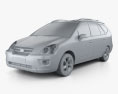 Kia Carens 2010 3d model clay render