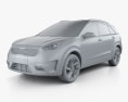 Kia Niro hybrid 2019 3D-Modell clay render