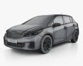 Kia Forte 5 portes hatchback 2020 Modèle 3d wire render
