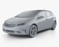 Kia K3 5 porte hatchback 2019 Modello 3D clay render