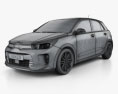Kia Rio п'ятидверний Хетчбек 2020 3D модель wire render