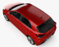 Kia Rio 5 porte hatchback 2020 Modello 3D vista dall'alto