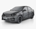 Kia Rio (K2) 轿车 2020 3D模型 wire render