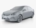 Kia Rio (K2) 轿车 2020 3D模型 clay render