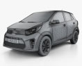 Kia Picanto (Morning) 2020 3D-Modell wire render